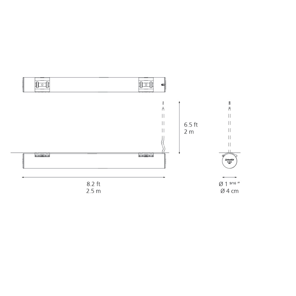 Artemide LL0002 La Linea Outdoor 196 Inch (5M) LED 66W Dimmable Wall/Ceiling Light