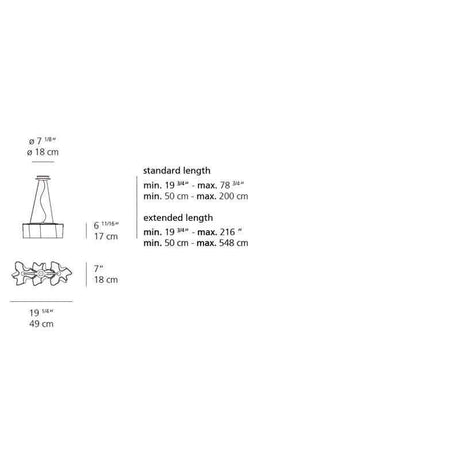 Artemide 0650028A Logico Triple Linear Max 60W E12 Grey/White Micro Suspension Light 120V - Seginus Lighting