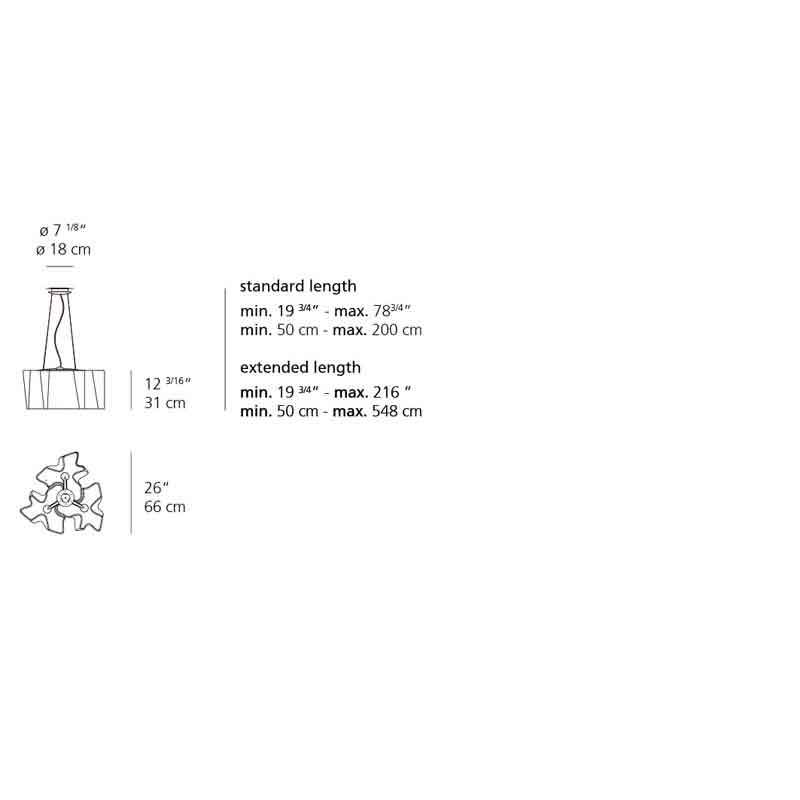 Artemide 04540 Logico Triple Nested Max 150W E26 Suspension Light 120V - Seginus Lighting