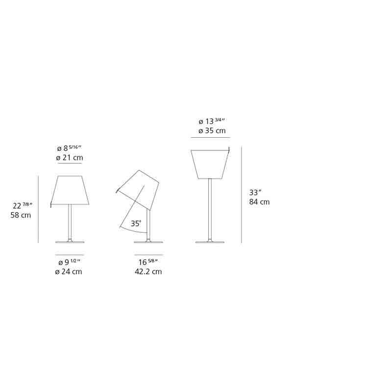 Artemide 03150 Melampo Max 2X75W E26 Table Light 110V - Seginus Lighting