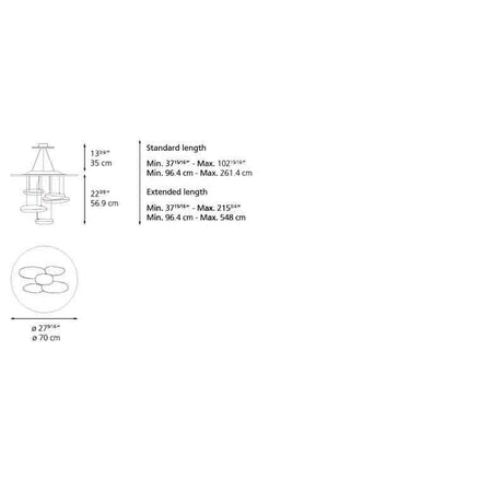 Artemide 1477 Mercury 28W LED 2-Wire Dimmable Mini Suspension Light - Seginus Lighting