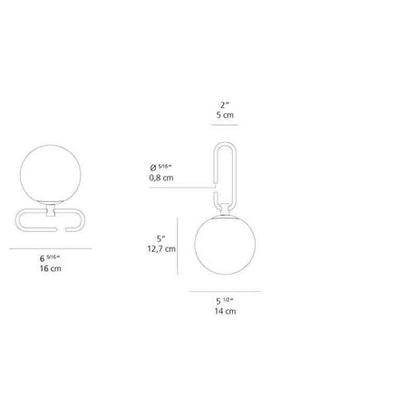 Artemide 1217018A NH1217 5W LED Gold Table/Hook Light - Seginus Lighting