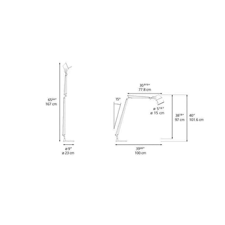 Artemide TLR0103 Tolomeo 10W LED Aluminum Reading Floor Light - Seginus Lighting