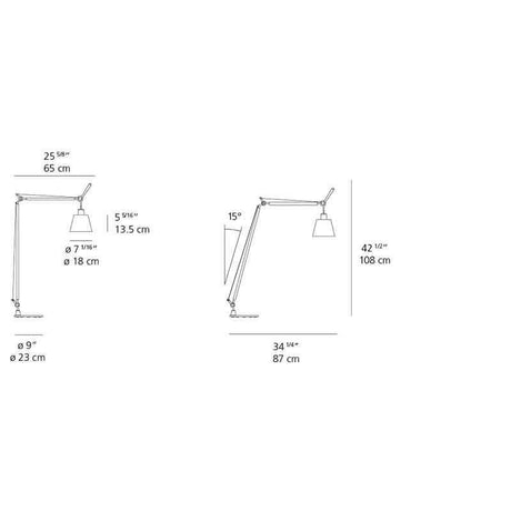 Artemide TLS010 Tolomeo Max 75W E26 Reading with Shade Aluminum Base Floor Light - Seginus Lighting