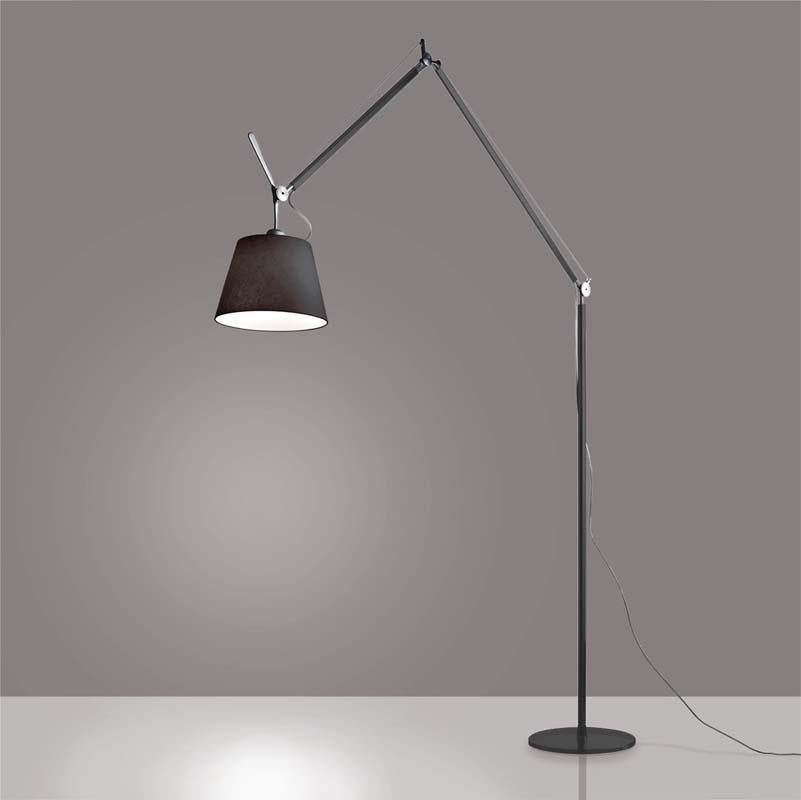 Artemide TLM01 Tolomeo Mega Max 150W E26 Diffuser Black Fiber Floor Light - Seginus Lighting