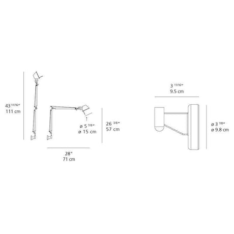 Artemide TOL1124 Tolomeo Mini 10W LED Aluminum Wall Light - Seginus Lighting