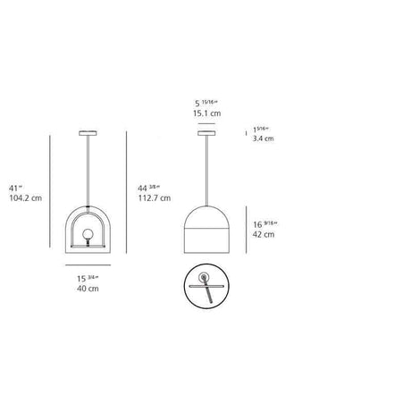 Artemide 1103018A Yanzi 10.1W LED 2-Wire Dimmable Suspension Light - Seginus Lighting