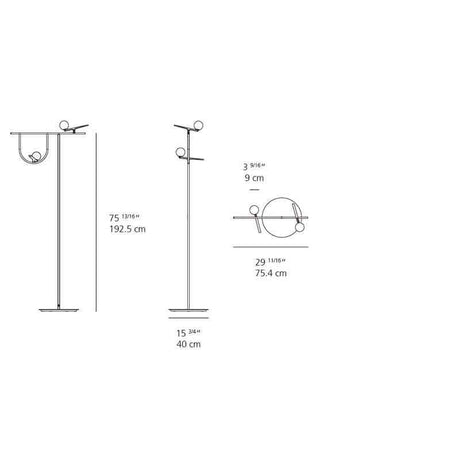 Artemide 1102015A Yanzi 19.9W LED Dimmable Floor Light - Seginus Lighting