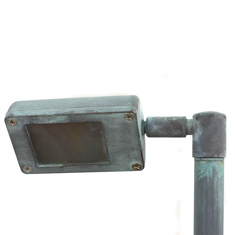 CopperMoon Lighting CM.205 Brass Rectangular Wash Light with Swivel Head and Copper Stem  With Stake