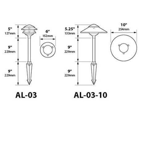 Focus Industries AL-03 4W LED 5200K Aluminum Pagoda Area Lights 12V