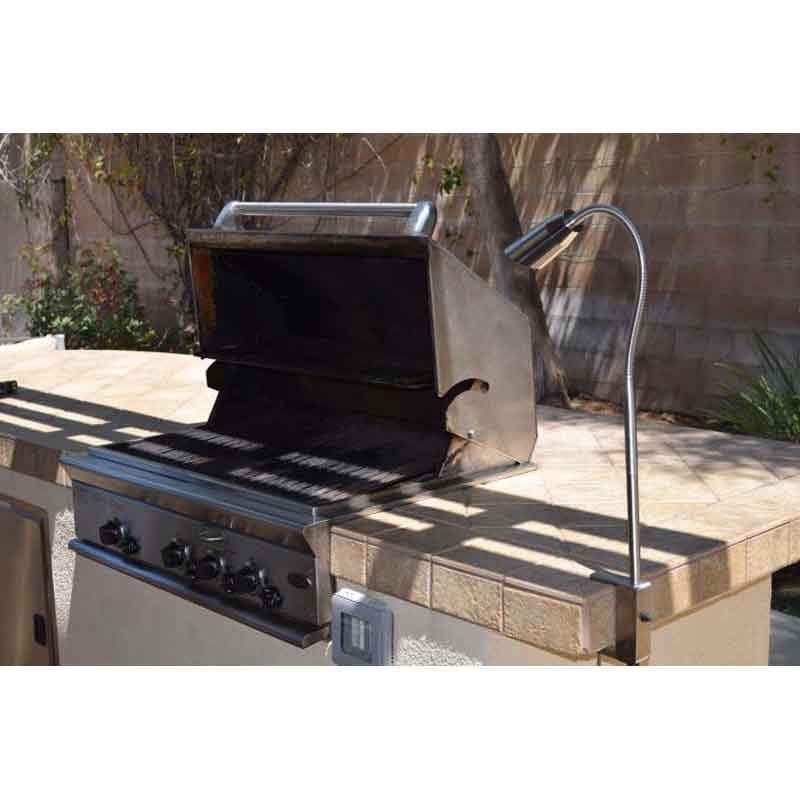Focus Industries BQ-WB02 7W LED Weighted Base Series Angled Bullet Stainless Steel Barbecue Light 120V