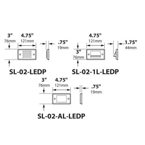 Focus Industries SL02NL Series 4 Louver Step Light 12V (Lamp Not Included)