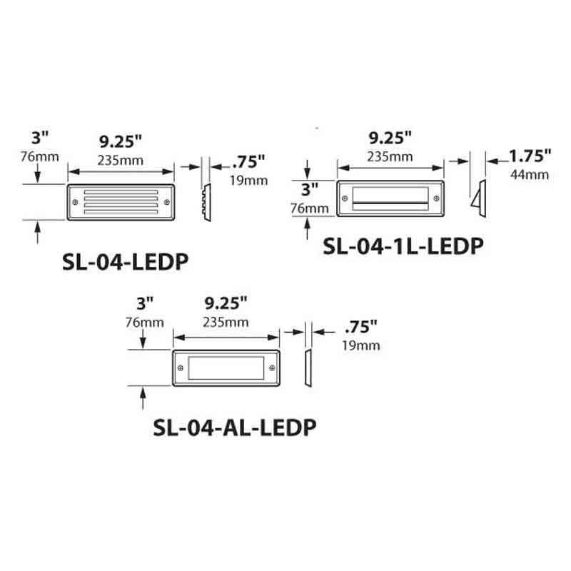 Focus Industries SL-04-1L-LEDP Series 8W LED Flat Panel 1 Louver Brick Light 12V