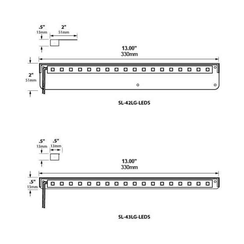 Focus Industries SL-42-LG-LEDS Series 4W LED 3000K Ledge and Rail Lights 12V