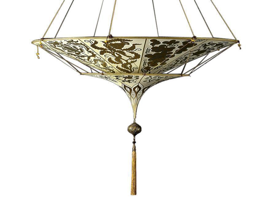 Fortuny 086-SH-1 Scheherazade 2 Tiers in Decorated Silk Suspended - 33-7/8"