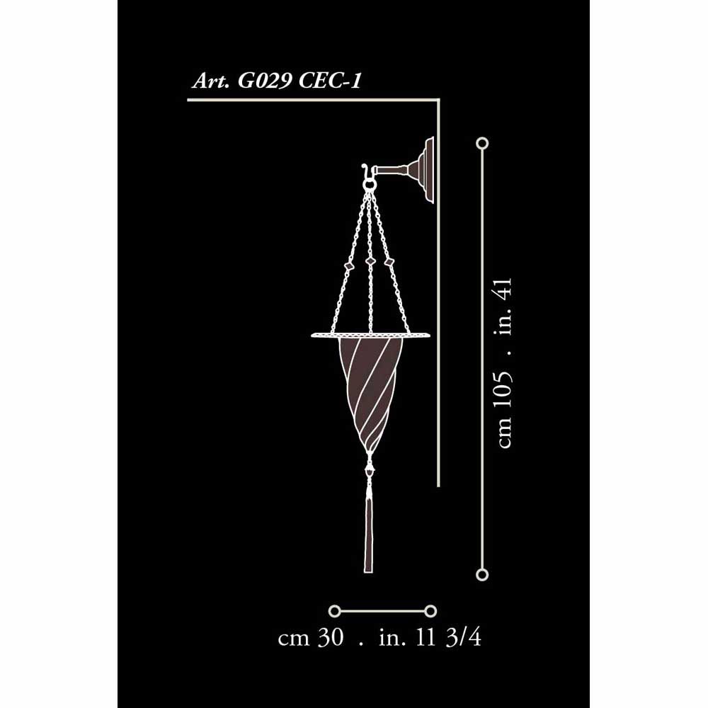 Fortuny G-029-CEC-2 Glass Cesendello Wall with Metal Ring - 11 1/4" Additional Image 5