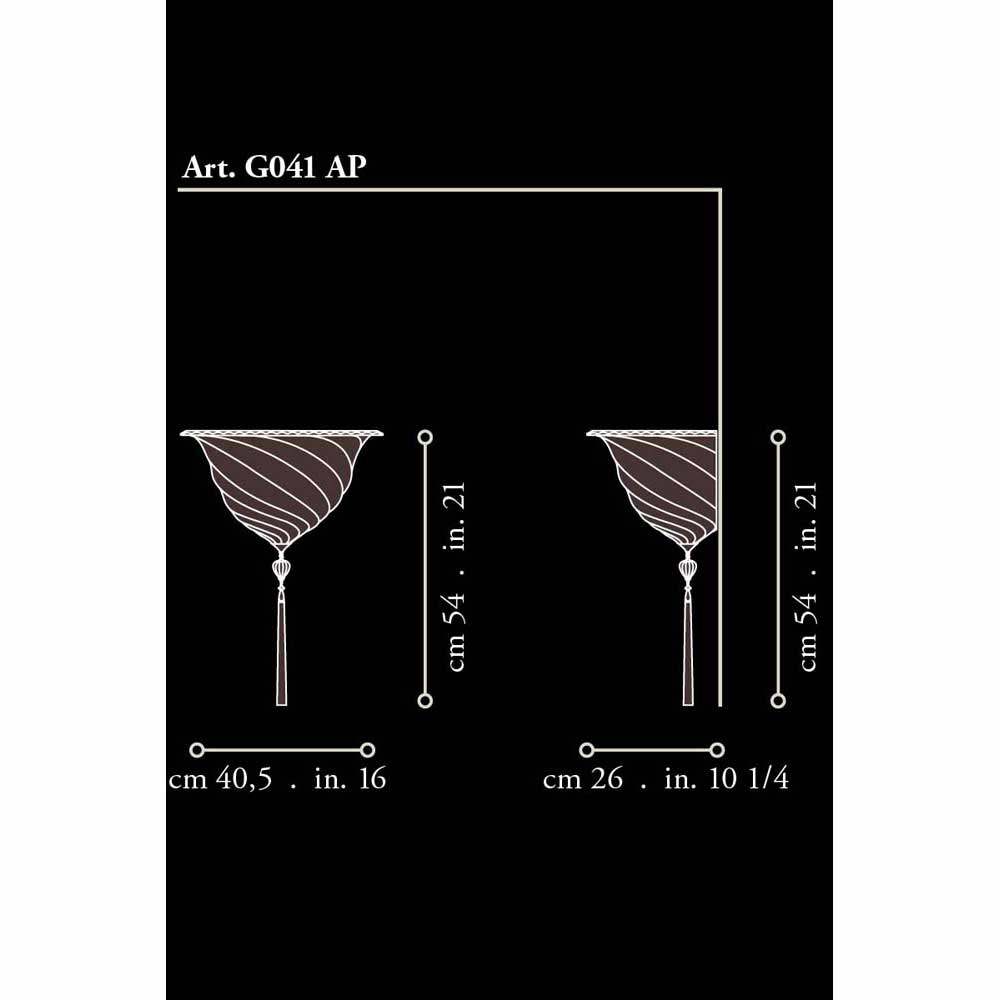 Fortuny G-041-AP-1 Glass Samarkanda Applique Wall Sconce - 16" Additional Image 3