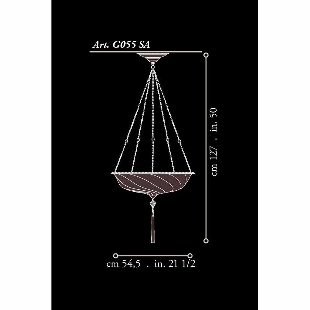 Fortuny G055SA-1 Small Scudo Saraceno Decorated Glass Suspended - 21-1/2" Additional Image 4