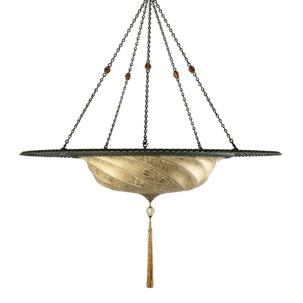 Fortuny G084SAC-1 Small Glass Scudo Saraceno Suspended with Metal Ring - 33" Additional Image 1