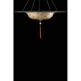 Fortuny G125SGC-1 Large Glass Scudo Saraceno with Metal Ring Suspended - 49-1/4" Additional Image 2