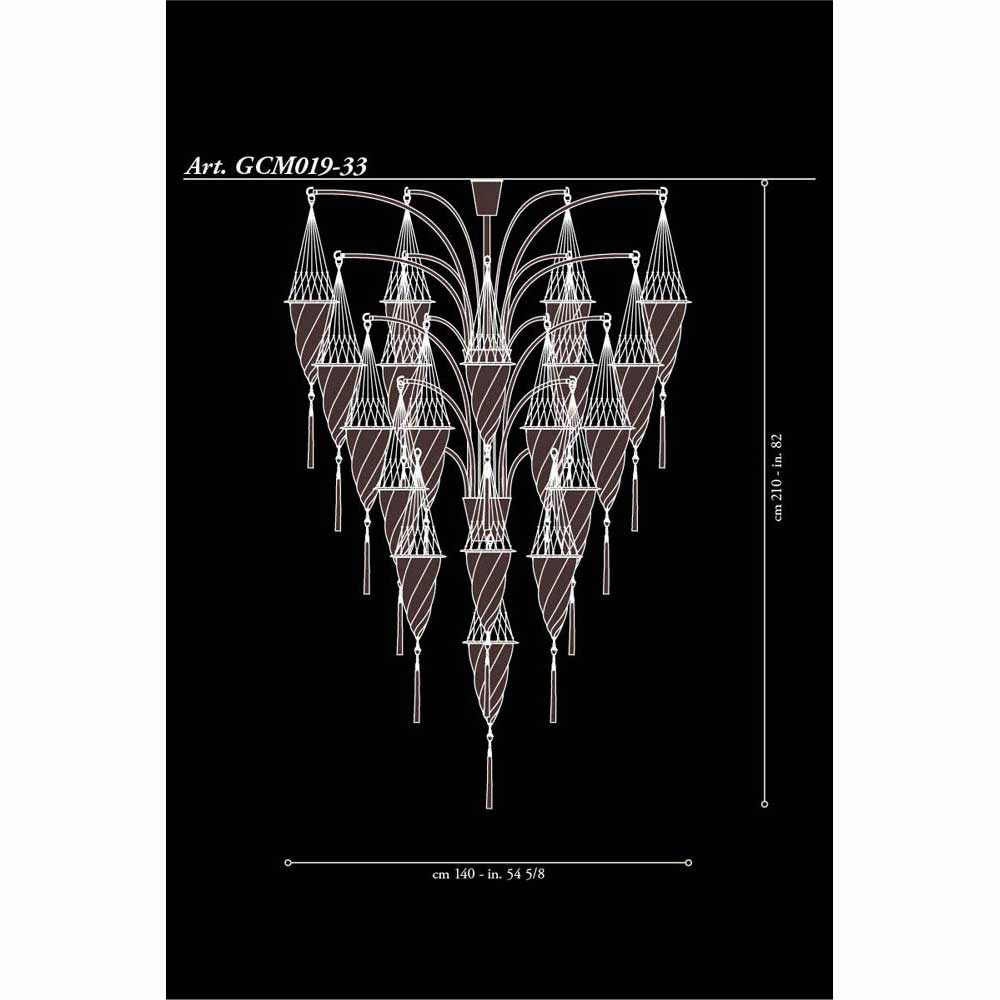 Fortuny GCM019-33-CL Suspended Composition with 33 Glass Shades - 54-4/8" Additional Image 3