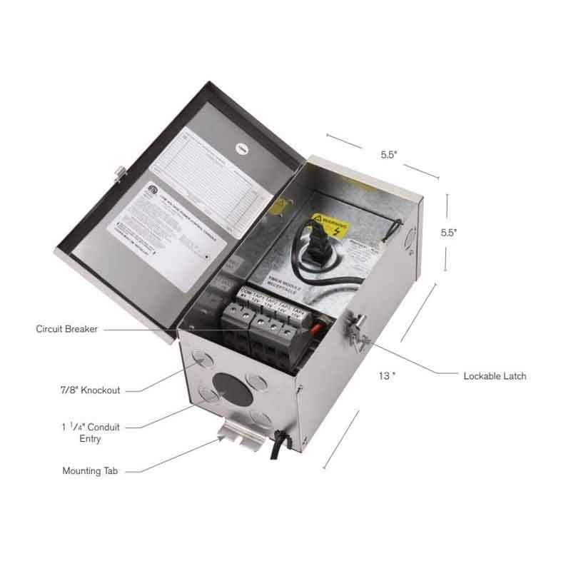 SPJ Lighting FB-300-120M12 300W Transformer Stainless Steel 12V