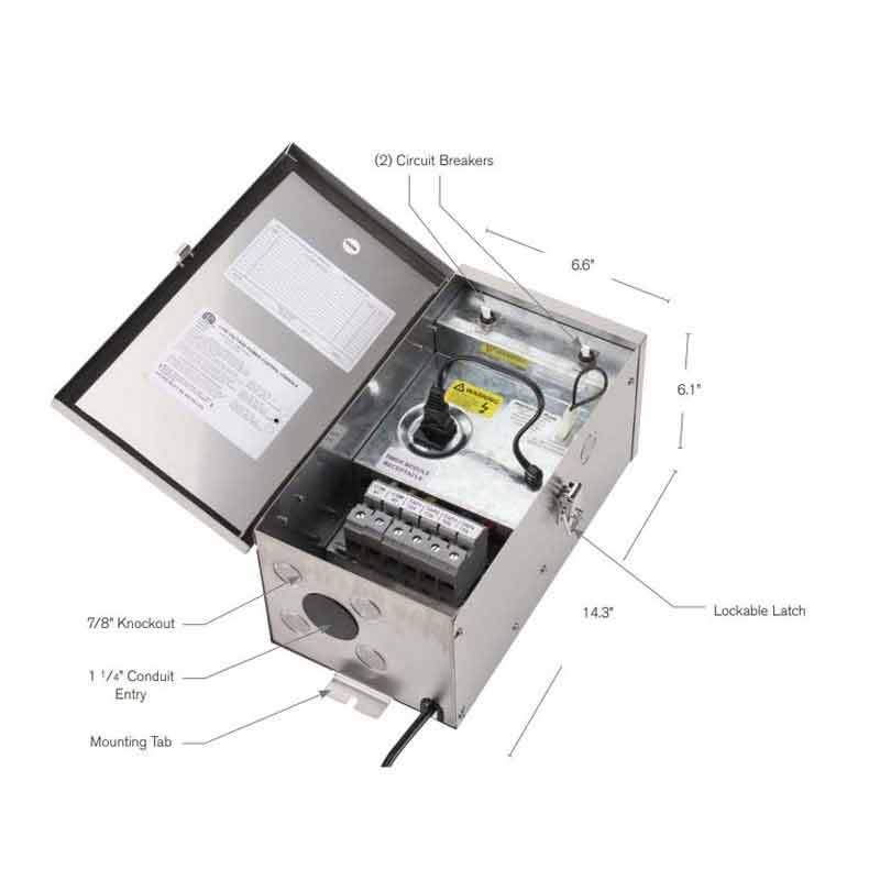 SPJ Lighting FB-600-120M12 600W Transformer Stainless Steel 12V