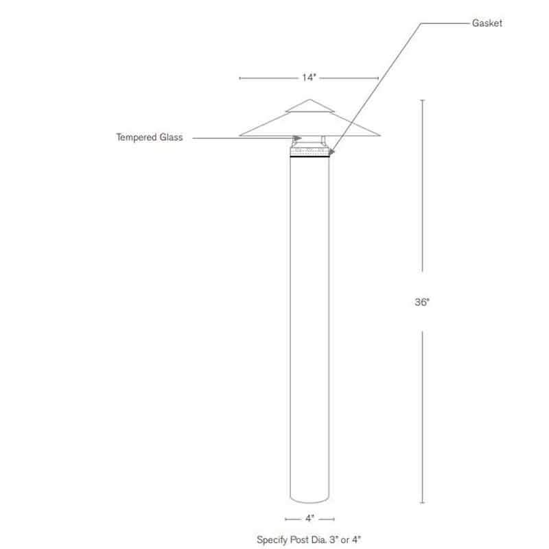 SPJ Lighting SPJ-716-14 6W LED  3 Inch Diameter Post Bollard