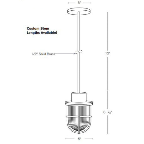 SPJ Lighting SPJ-NS-PM5-ST Nautical Pendant Mount 8W LED RGBW
