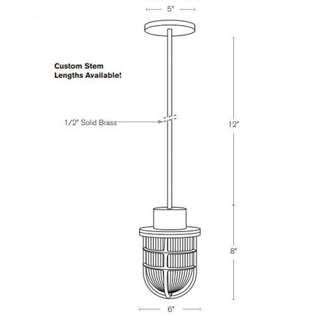 SPJ Lighting SPJ-NS-PM6-ST Nautical Pendant Mount 8W LED RGBW