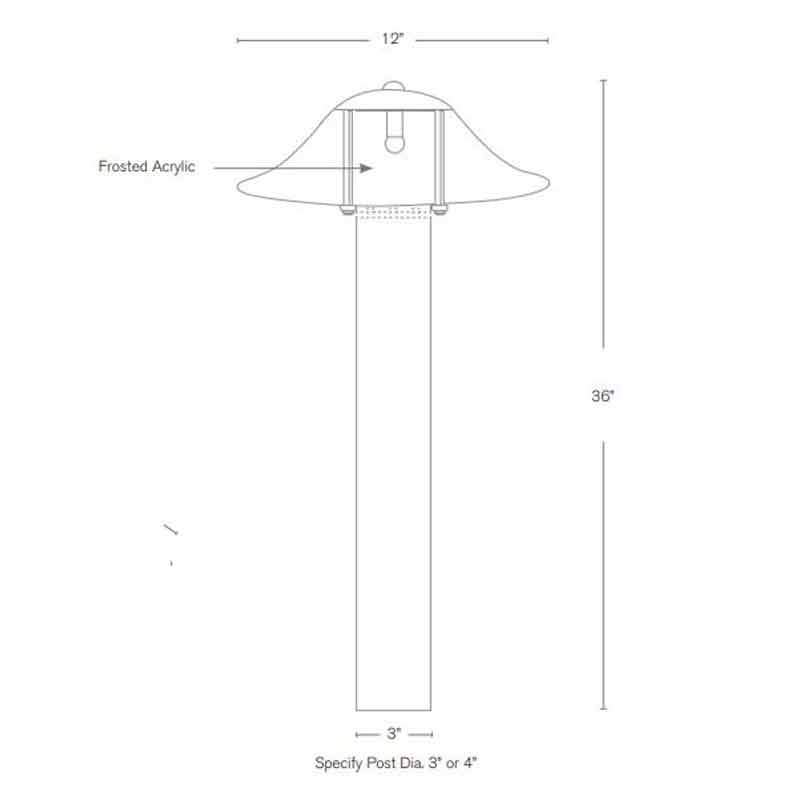 SPJ Lighting SPJ120-B-3 6W LED  3 Inch Diameter Post Bollard