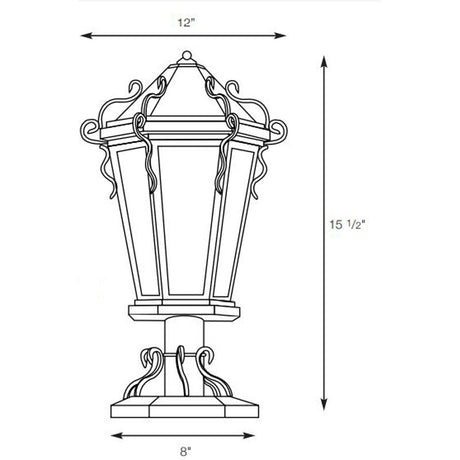 SPJ Lighting SPJ46-12A Post/Column Mount Lantern 120V